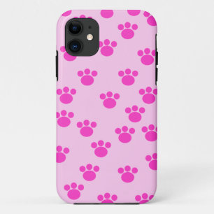Etui iPhone Case-Mate Empreintes de pattes animaux. Rose rose-clair et