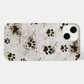 Coques Case-Mate iPhone Empreintes de pattes de chiens boueux (Verso (horizontal))