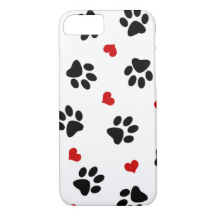 Case-Mate iPhone Case Empreintes de pattes et coeurs