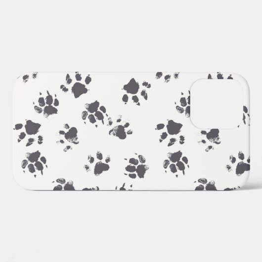 Coques Case-Mate iPhone Empreintes Paw : Chien Monochrome Sans Seamless. (Verso (horizontal))