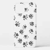 Coques Case-Mate iPhone Empreintes Paw : Chien Monochrome Sans Seamless. (Verso)