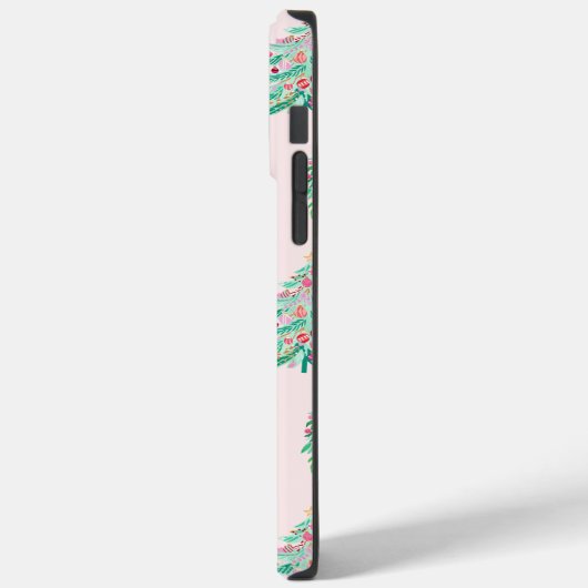 Coques Case-Mate iPhone Emprepper rose et vert Noël noir Imprimer (Verso / Gauche)
