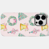 Coques Case-Mate iPhone Emprepper rose et vert Noël noir Imprimer (Verso (horizontal))