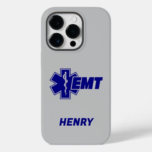Coques Case-Mate iPhone Emt Star of Life, pompier Nom personnalisé (Verso)
