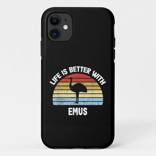 Coques Case-Mate iPhone Emu avec le texte allemand Das Leben ist besser (Dos)
