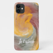 Coques Case-Mate iPhone En amour Français Automne Aquarelle Paint Swirls (Dos)