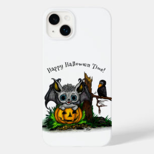 Coque Pour iPhone 14 Plus En attendant Halloween, Chauve-souris et Corbeau m