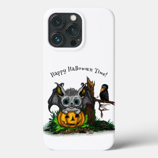 Coques Case-Mate iPhone En attente d'Halloween, Bat mignonne et Corbeau (Verso)