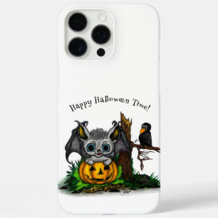 Coques iPhone 16 Pro Max En attente d'Halloween, Bat mignonne et Corbeau