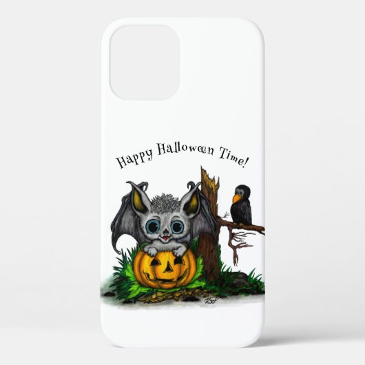 Coques Case-Mate iPhone En attente d'Halloween, Bat mignonne et Corbeau (Verso)
