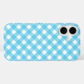 Coques Case-Mate iPhone En vichy bleu cérusé clair (Verso (horizontal))