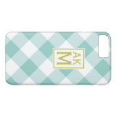 Coques Case-Mate iPhone En vichy bleu et blanc Monogram iPhone 7 Plus Coqu (Dos (Horizontal))