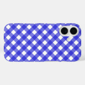 Coques Case-Mate iPhone En vichy bleu royal (Verso (horizontal))