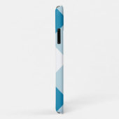 Coques Case-Mate iPhone en vichy - Boîtier téléphonique bleu moyen et clai (Dos/Droite)