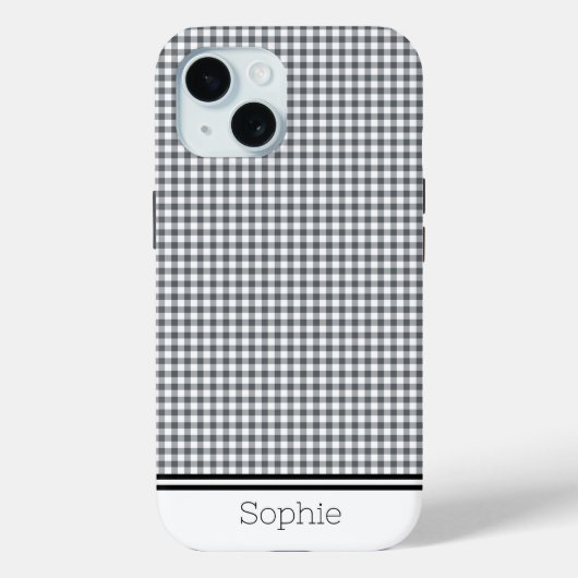 Coques Case-Mate iPhone En vichy gris personnalisé Samsung (Verso)