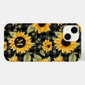Coques Case-Mate iPhone en vichy Motif tournesol (Verso (horizontal))