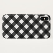 Coques Case-Mate iPhone En vichy noir et blanc (Dos (Horizontal))