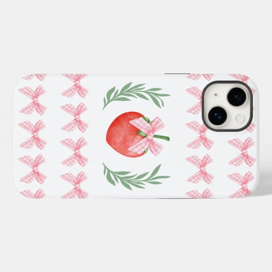 Coques Case-Mate iPhone En vichy rose fraise preppy Bows Laurel Wreath (Verso (horizontal))