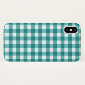 Coques Case-Mate iPhone en vichy turquoise (Dos (Horizontal))