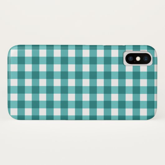 Coques Case-Mate iPhone en vichy turquoise (Dos (Horizontal))