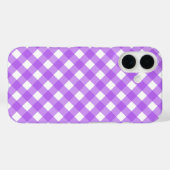 Coques Case-Mate iPhone En vichy violet brillant (Verso (horizontal))