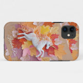 Coques Case-Mate iPhone Enchanted Automne Unicorne Pastel Hues Fleurs Text (Dos (Horizontal))
