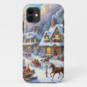 Coques Case-Mate iPhone Enchanter la scène du village de Noël (Dos)