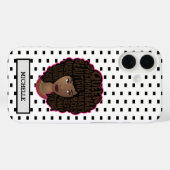 Coques Case-Mate iPhone Encourager les femmes noires, les Pois noirs et bl (Verso (horizontal))