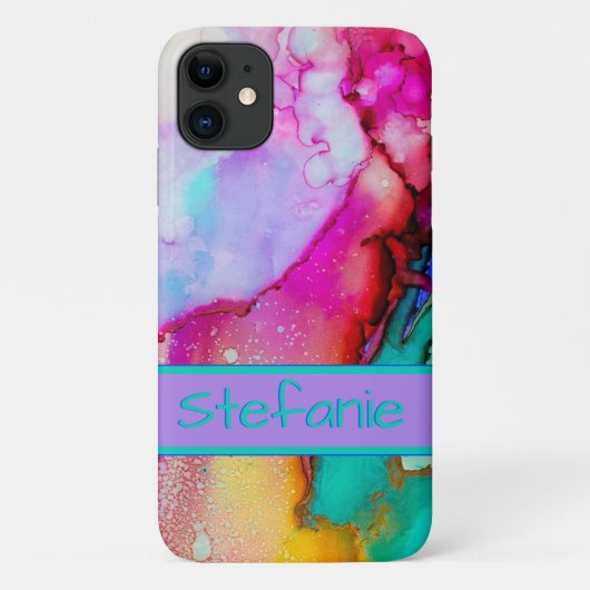 Coques Case-Mate iPhone Encre Abstraite colorée (Dos)