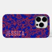 Coques Case-Mate iPhone Encre bleue sur rouge simple moderne (Verso (horizontal))