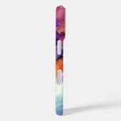 Coques Case-Mate iPhone Encre d'alcool orange et violet Abstraite (Verso / Droite)