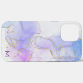 Coques Case-Mate iPhone encre d'alcool rose, violet, bleu (Verso (horizontal))