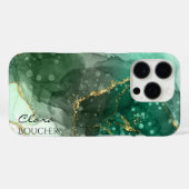 Coques Case-Mate iPhone Encre d'alcool vert Sacramento personnalisable (Verso (horizontal))