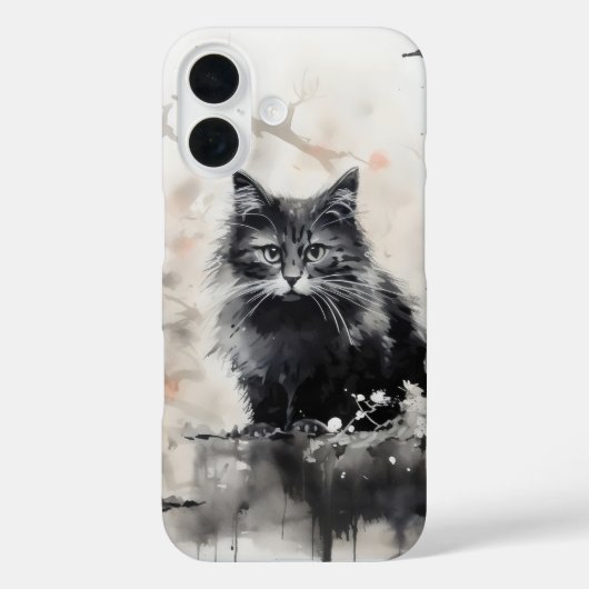 Coques Case-Mate iPhone Encre de petit chat noir (Verso)