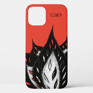 Case-Mate iPhone Case Encre Fleur Gothique Dessin Rouge Et Noir Nom