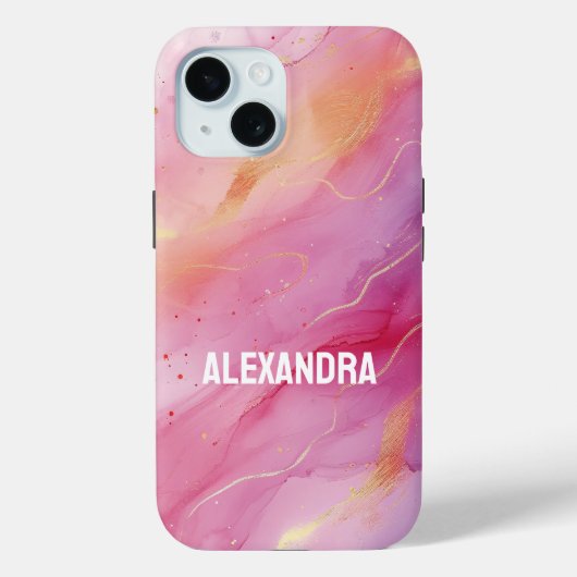 Coques Case-Mate iPhone Encre rose (Verso)