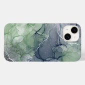 Coques Case-Mate iPhone Encre verte et bleue (Verso (horizontal))