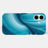 Coques Case-Mate iPhone Énergie Bleue Liquide – Conception de Flux Abstrai (Verso (horizontal))