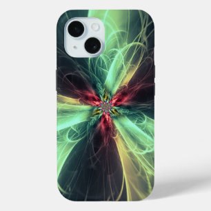 Coque Pour iPhone 15 Énergie de plasma émeraude Art fractal