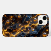 Coques Case-Mate iPhone Énergie électrique Abstraite avec éclair doré (Verso (horizontal))