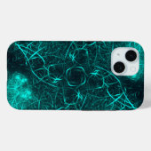 Coques Case-Mate iPhone Énergie Électrique Sarcelle Art Fractal Web (Verso (horizontal))