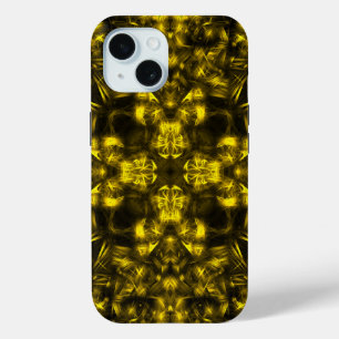 Coque Pour iPhone 15 Énergie sacrée dorée Art fractal