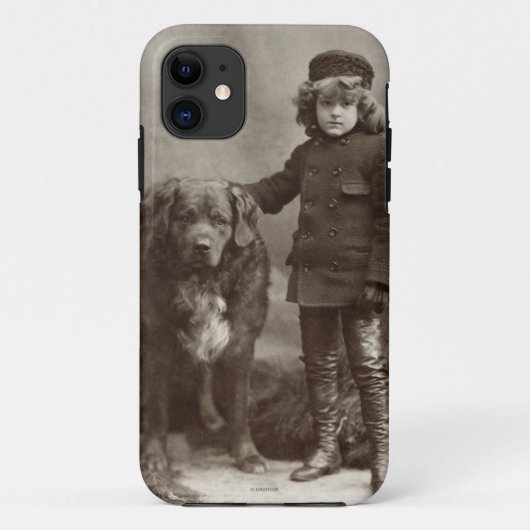 Coques Case-Mate iPhone Enfant avec le chien, C1885 (Dos)