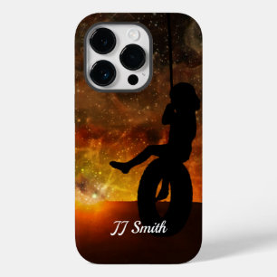 Coque Pour iPhone 14 Pro Enfant dans le pneu à coudre de téléphone cellulai