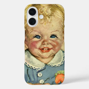 Coques iPhone 16 Enfant scandinave blonde mignonne vintage avec bou