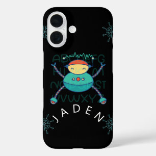 Coques iPhone 16 Enfants Éducation ABC Alphabet Robot Snowflake