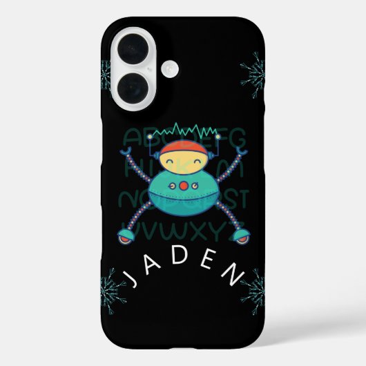 Coques Case-Mate iPhone Enfants Éducation ABC Alphabet Robot Snowflake (Verso)