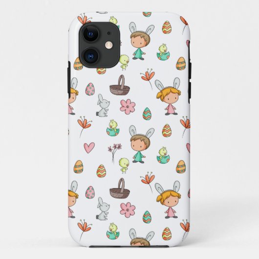 Coques Case-Mate iPhone Enfants et animaux décoratifs de printemps mignons (Dos)