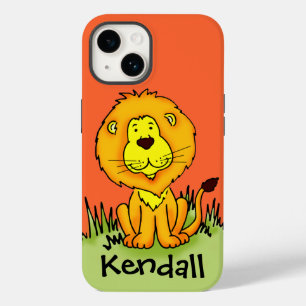 Coque Pour iPhone 14 Enfants mignon lion orange graphique