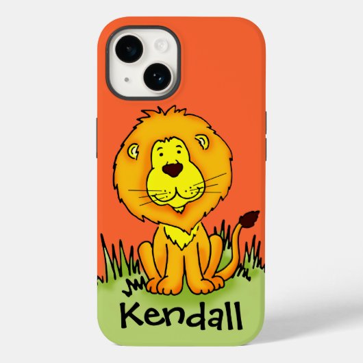 Coques Case-Mate iPhone Enfants mignon lion orange graphique (Verso)